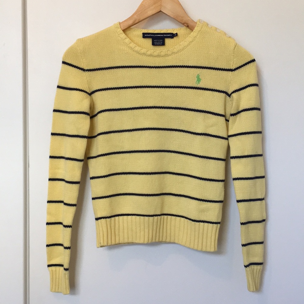 Ralph Lauren Sport yellow striped sweater